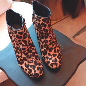 WOMENS LEOPARD ANKLE BOOTS